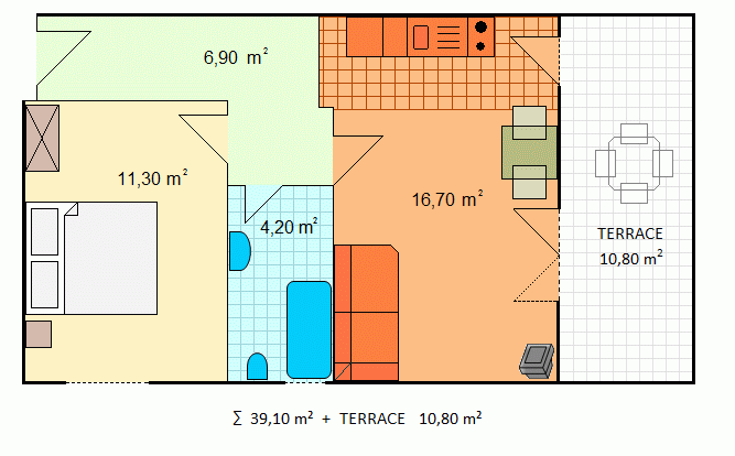 Az apartman alaprajza - 3 - 2+1